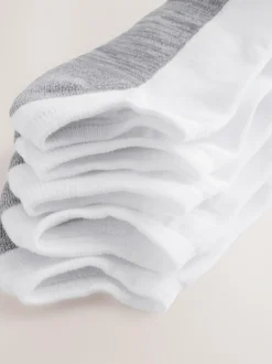 Next 10 Pack Cushioned Trainers Socks White/Greys Sale