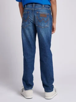 Wrangler Straight Fit Boys Jeans Blue Chrome Online