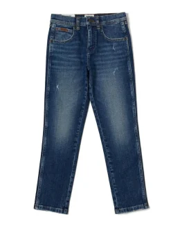 Wrangler Straight Fit Boys Jeans Blue Chrome Online