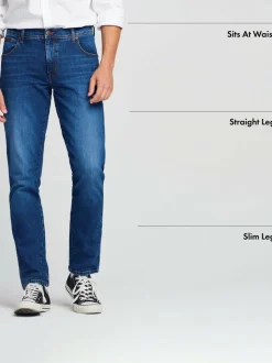 Wrangler Slim Fit Texas Jeans Mid Blue Denim Sale