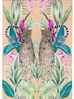 Wylder Gold Kali Leopards Tropical Outdoor/Indoor Washable Rug Discount