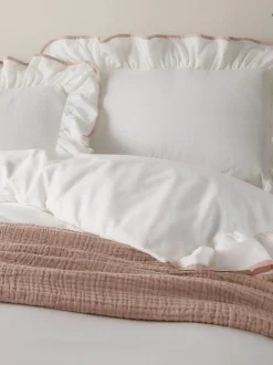 Wylder Blousey Cotton Ruffle Duvet Set Pink Discount