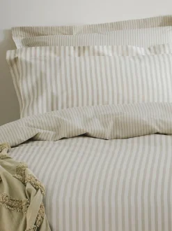 Yard Natural Hebden Striped 100% Cotton Duvet Cover and Pillowcase Set