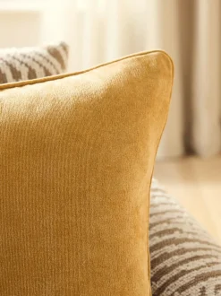 Next Yellow 45 x 45cm Soft Velour Cushion Sale