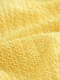 Next Wide Strap Tummy Control Scoop Swimsuit Yellow Crinkle Discount