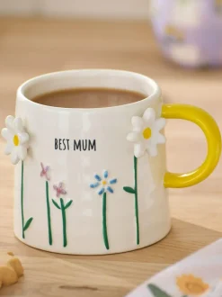 Next Yellow Floral Print Best Mum Mug Best