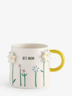 Next Yellow Floral Print Best Mum Mug Best