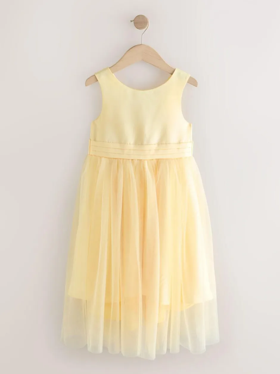Next Flower Girl Bow Dress (3-12yrs) Yellow Discount