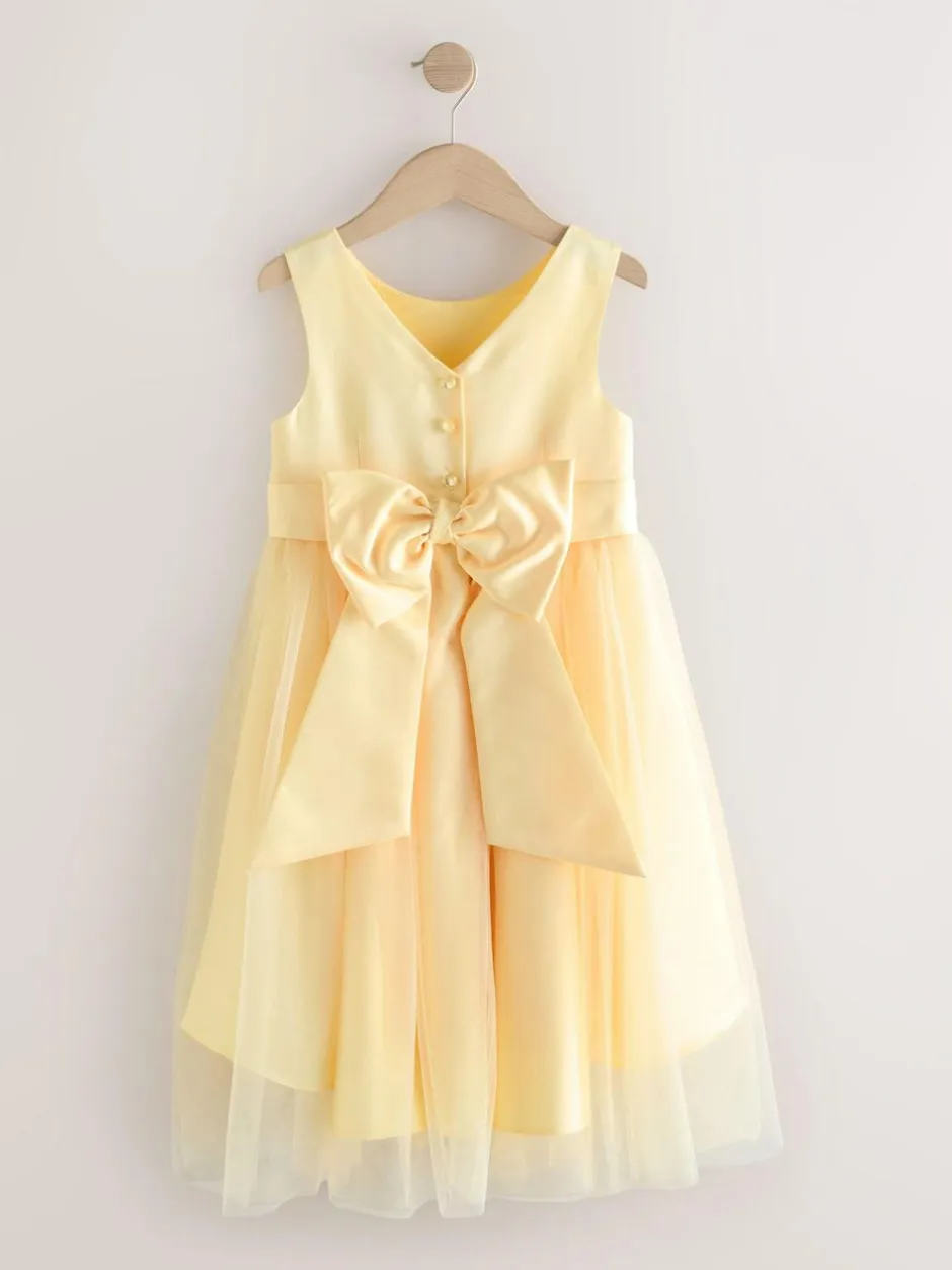 Next Flower Girl Bow Dress (3-12yrs) Yellow Discount