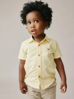 Next Short Sleeve Long Sleeve Oxford Shirt (3mths-7yrs) Yellow Gingham Character Best