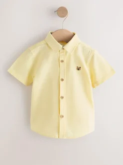 Next Short Sleeve Long Sleeve Oxford Shirt (3mths-7yrs) Yellow Gingham Character Best