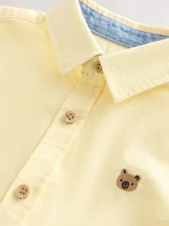 Next Short Sleeve Long Sleeve Oxford Shirt (3mths-7yrs) Yellow Gingham Character Best