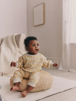Next Yellow Harlequin Baby Sweat Romper (0mths-3yrs) Online
