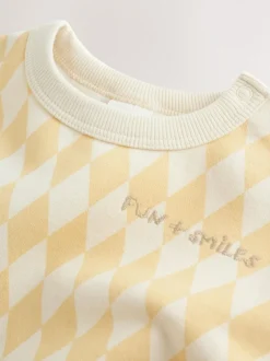 Next Yellow Harlequin Baby Sweat Romper (0mths-3yrs) Online