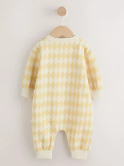 Next Yellow Harlequin Baby Sweat Romper (0mths-3yrs) Online