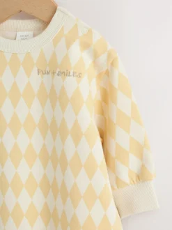 Next Yellow Harlequin Baby Sweat Romper (0mths-3yrs) Online