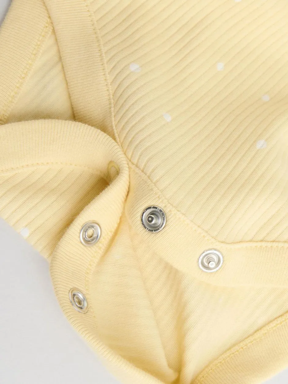 Next Yellow Lemons 5 Pack Short Sleeve Baby Bodysuits New