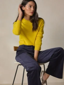 Next N.Premium 100% Cashmere Crew Neck Jumper Yellow