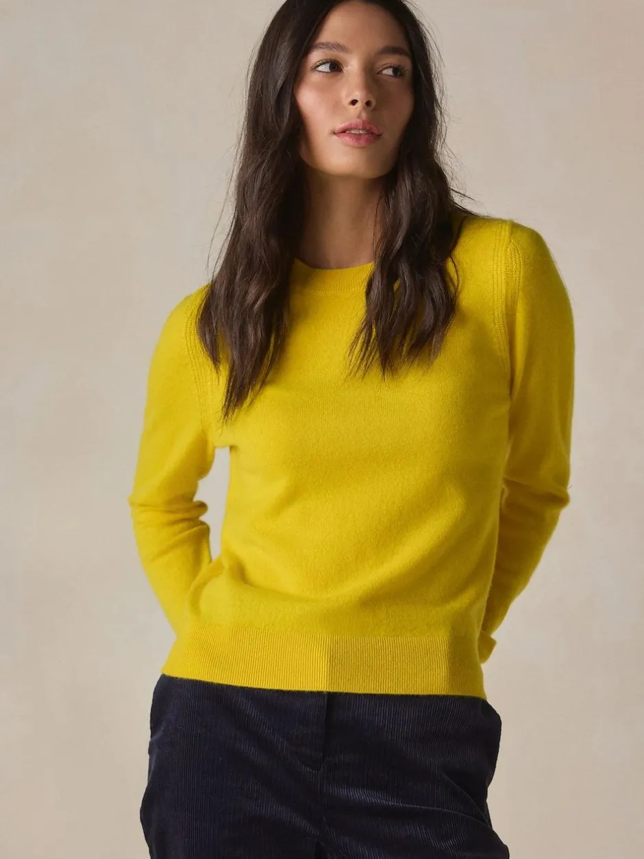 Next N.Premium 100% Cashmere Crew Neck Jumper Yellow