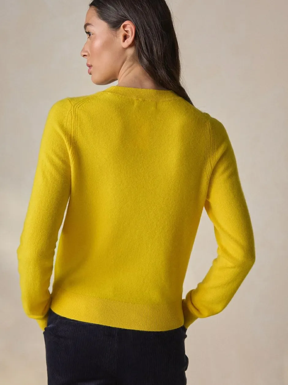 Next N.Premium 100% Cashmere Crew Neck Jumper Yellow
