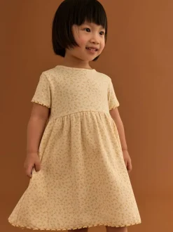 Next Yellow Ribbed Jersey Dress (3mths-7yrs) Hot