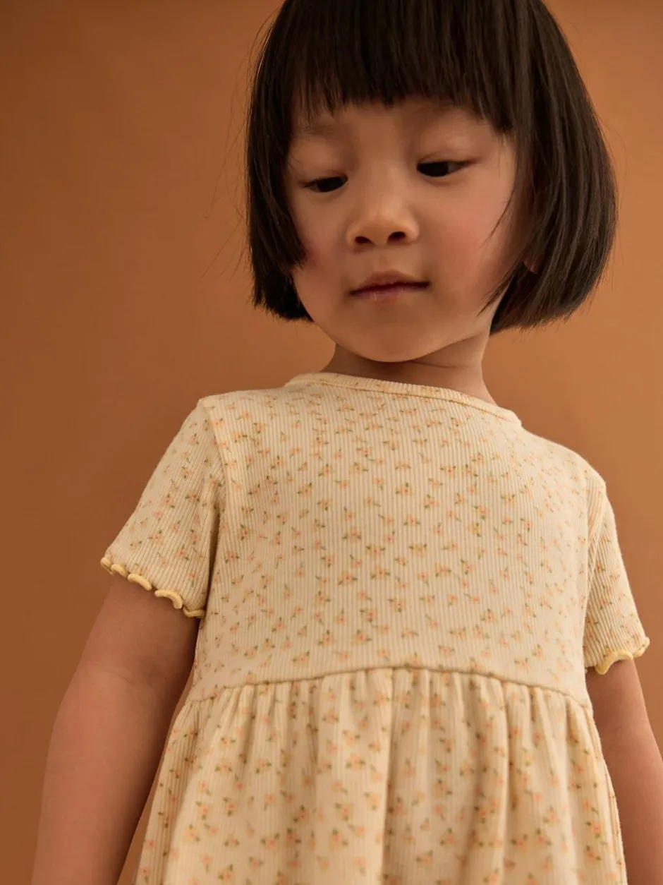 Next Yellow Ribbed Jersey Dress (3mths-7yrs) Hot