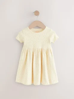 Next Yellow Ribbed Jersey Dress (3mths-7yrs) Hot