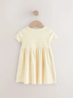 Next Yellow Ribbed Jersey Dress (3mths-7yrs) Hot