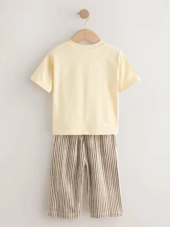 Next Yellow Sunshine Short Sleeve T-Shirt and Lightweight Joggers Set (3mths-7yrs) New