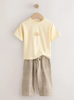 Next Yellow Sunshine Short Sleeve T-Shirt and Lightweight Joggers Set (3mths-7yrs) New