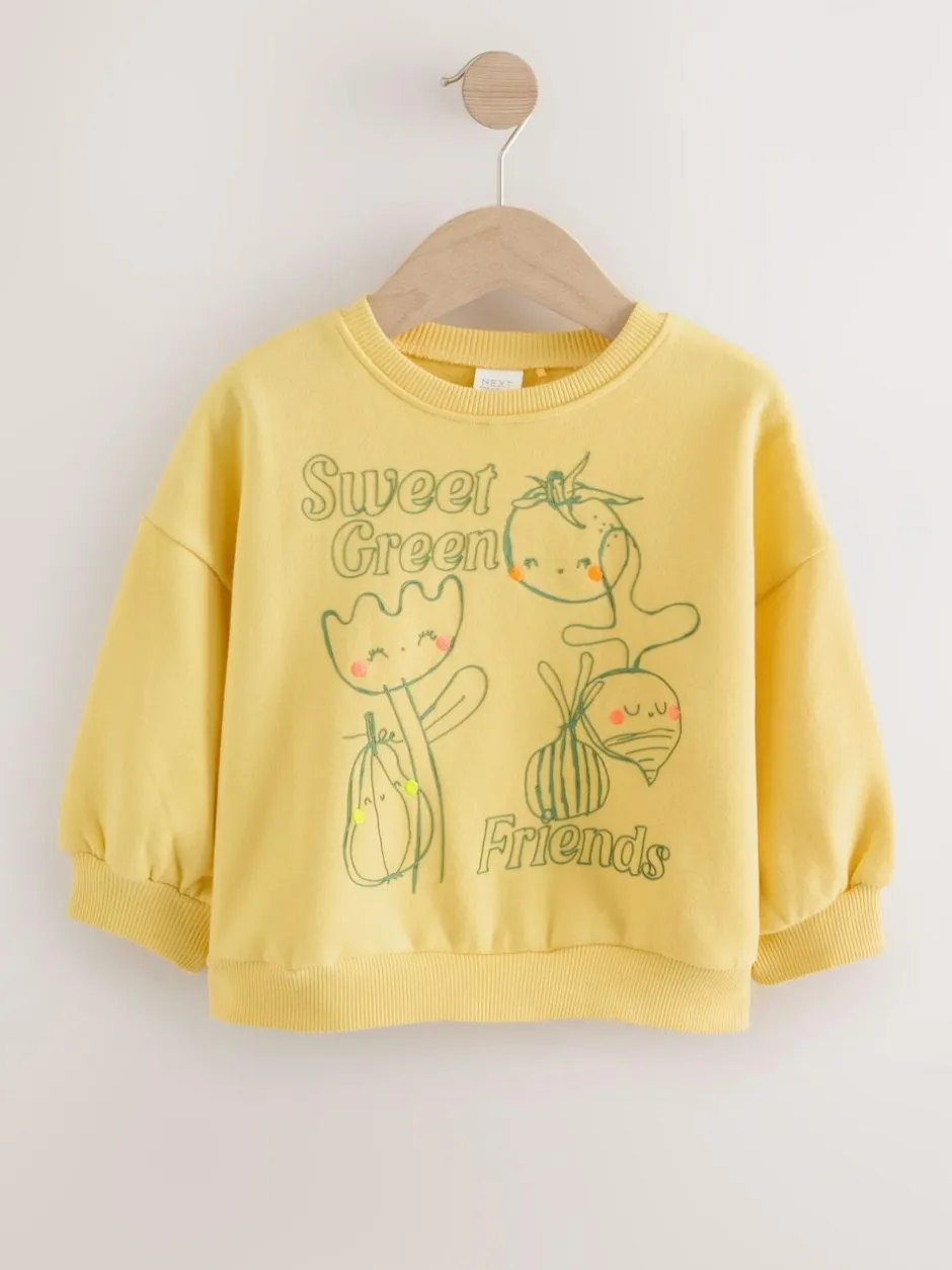 Next Yellow Vegetables Crew Neck Sweatshirt (3mths-7yrs) Discount