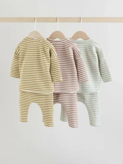 Next Yellow/Pink/Blue Baby Jersey Tops and Leggings Set 6 Piece (0mths-2yrs) Discount
