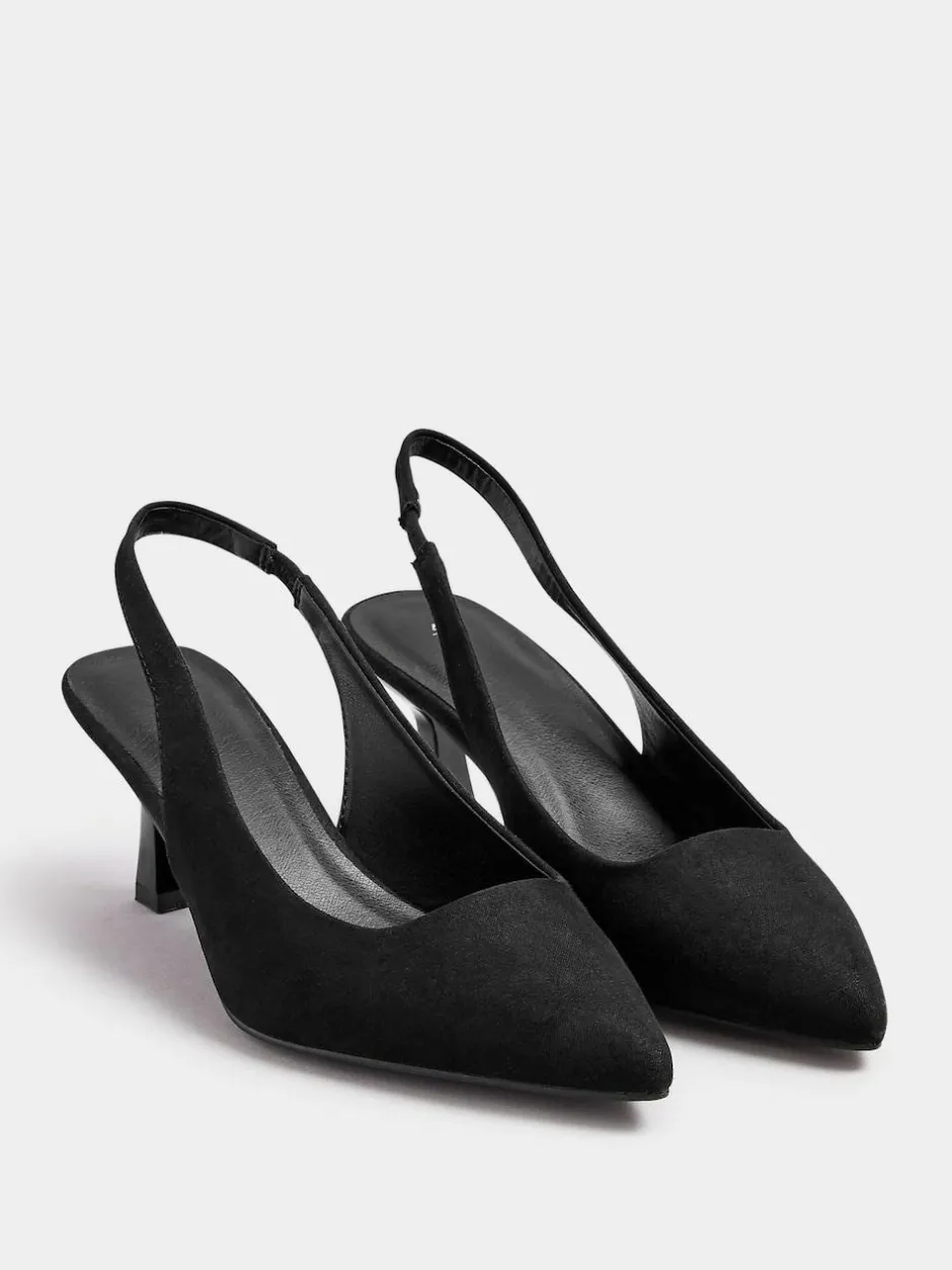 Yours Curve Extra Wide Fit Extra Wide Fit Slingback Heels Black Outlet