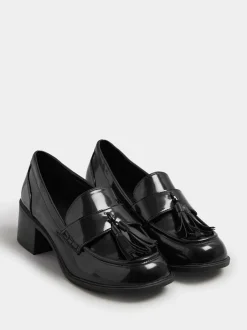 Yours Curve Extra Wide Fit Extra Wide Fit Heeled Tassel Loafers Black Discount