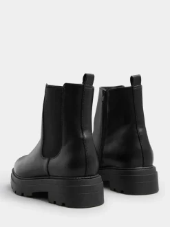 Yours Curve Black Wide Fit Chunky Chelsea Boots Clearance