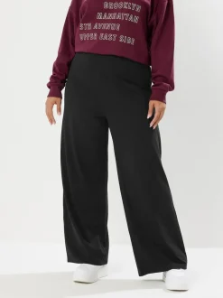 Yours Curve Wide Leg Leggings Black Discount