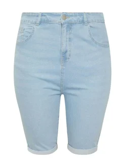 Yours Curve Blue Basic Denim Shorts Best
