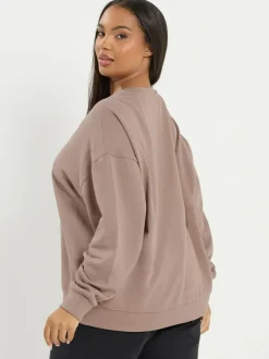 Yours Curve Brown Sunday Sweatshirt Discount