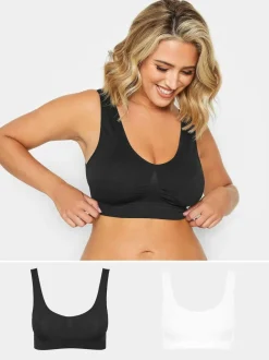 Yours Curve White Padded Seamfree Bra 2 Pack Sale